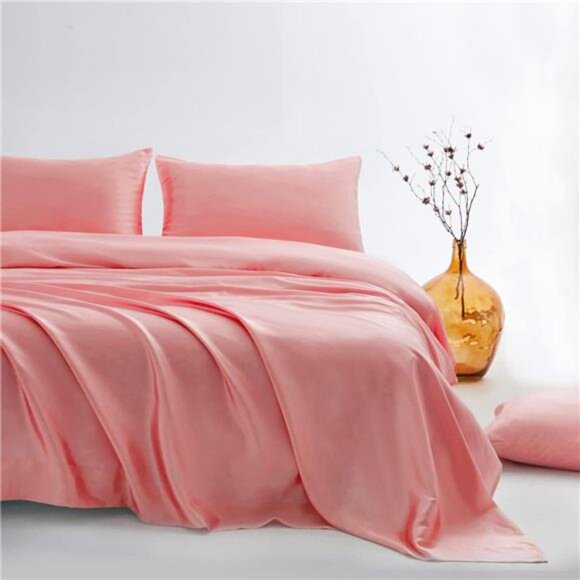 Candoury Satin Sheets Full Size Bed Sheets Set 4 Pcs, Soft and Durable - Picture 7 of 16